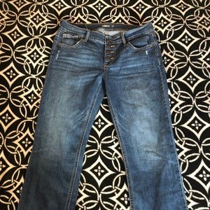 Women's Jeans Button Fly-Cropped Flare Sz 4
